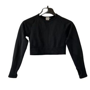 AYBL Black Long Sleeve Crop Top